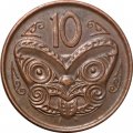 Новая Зеландия 10 центов 2014 год - Маска маори