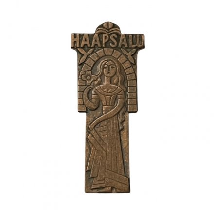 Значок Эстония. Хаапсалу (Haapsalu). Девушка с цветком