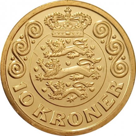 Дания 10 крон 2018 год UNC