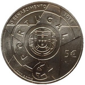 Португалия 5 евро 2019 год - Ренессанс