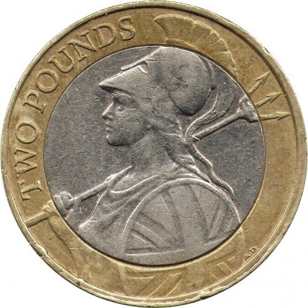 Великобритания 2 фунта 2015 год (Портрет королевы с инициалами &quot;JC&quot;)