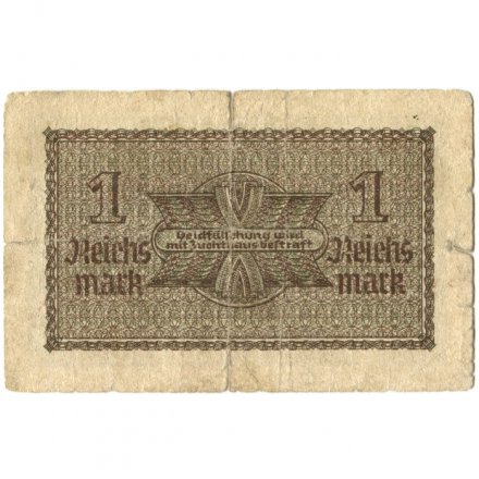 Третий Рейх (Германия) 1 рейхсмарка 1939-1945 год - Для оккупированных территорий - VG