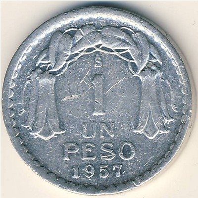 Чили 1 песо 1957 год