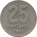 Аргентина 25 сентаво 1993 год - Ратуша (Cu-Ni)