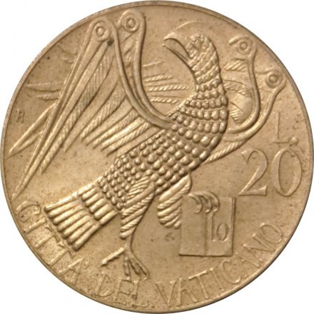Ватикан 20 лир 1985 год