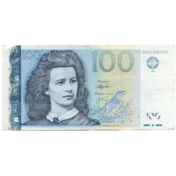 Эстония 100 крон 1999 год - Портрет поэтессы Лидии Койдулы - VF