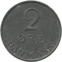 Дания 2 эре 1966 год - Король Фредерик IX (цинк)