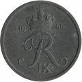 Дания 2 эре 1966 год - Король Фредерик IX (цинк)