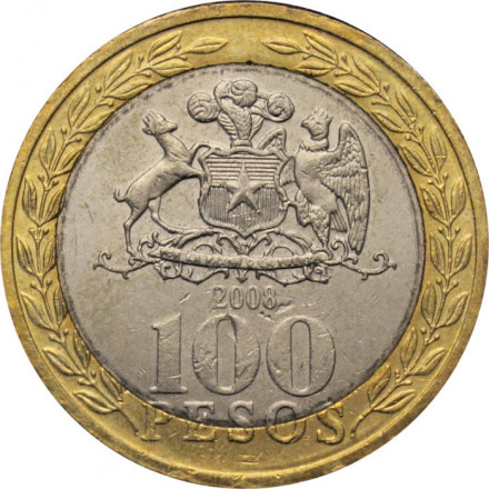 Чили 100 песо 2008 год - Мапуче (Арауканы)