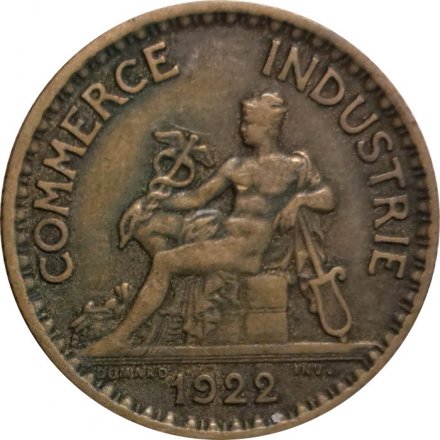 Франция 1 франк 1922 год