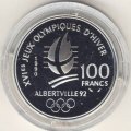 Франция 100 франков 1990 год - Олимпиада 1992. Бобслей