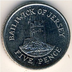 Монета Джерси 5 пенсов 2006 год