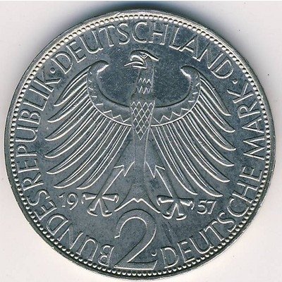 ФРГ 2 марки 1957 год