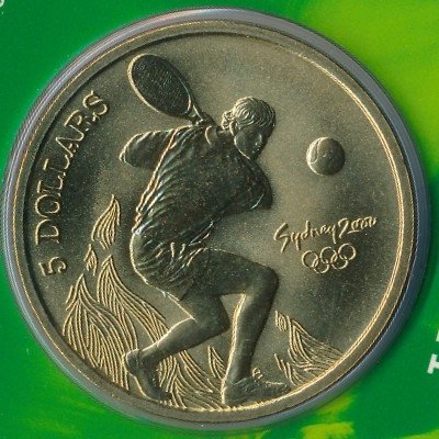 Австралия 5 долларов 2000 год - Олимпийские игры в Сиднее. Теннис
