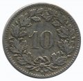Швейцария 10 раппенов 1908 год