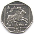 Кипр 50 центов 1996 год - Похищение Европы Зевсом