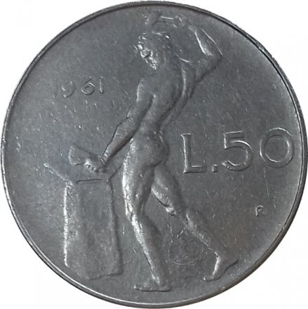 Италия 50 лир 1961 год
