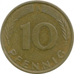 ФРГ 10 пфеннигов 1987 год - G