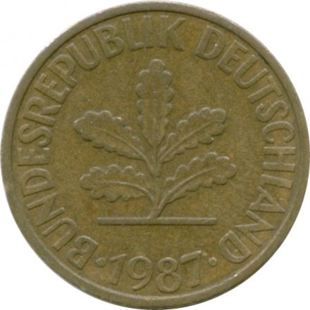 ФРГ 10 пфеннигов 1987 год - G