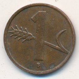 Швейцария 1 раппен 1953 год