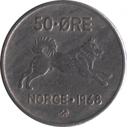 Норвегия 50 эре 1968 год