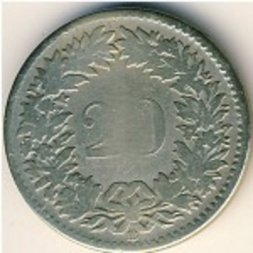 Швейцария 20 раппенов 1850 год