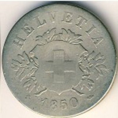 Швейцария 20 раппенов 1850 год