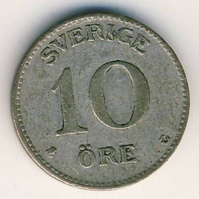 Швеция 10 эре 1938 год