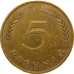 ФРГ 5 пфеннигов 1978 год - J