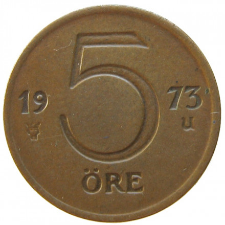Швеция 5 эре 1973 год - Король Густав VI Адольф