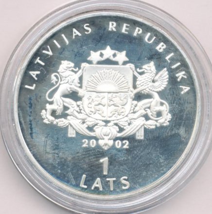Латвия 1 лат 2002 год - Олимпиада 2004. Борьба