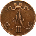 Финляндия 5 пенни 1889 год - Александр III - VF
