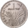 Французский Индокитай 1 пиастр 1947 год (рубчатый гурт)