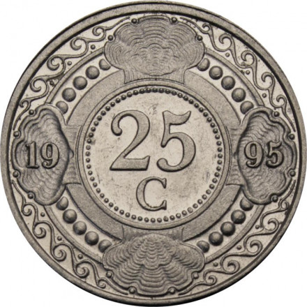 Антильские острова 25 центов 1995 год