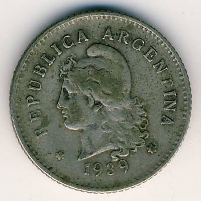 Аргентина 10 сентаво 1939 год