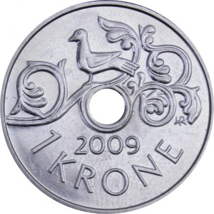 Норвегия 1 крона 2009 год