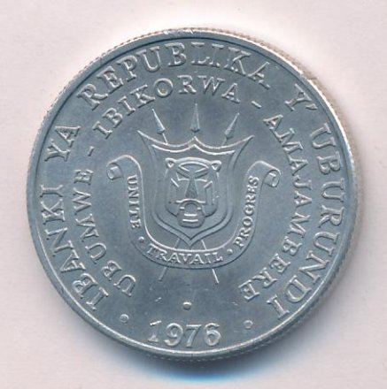 Бурунди 5 франков 1976 год