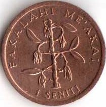 Монета Тонга 1 сенити 1996 год