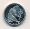 ФРГ 50 пфеннигов 1980 год (F) (Proof)