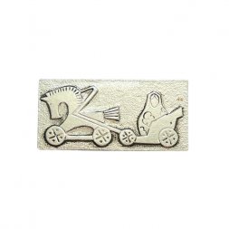 Значок Лошадь в упряжке и матрёшка