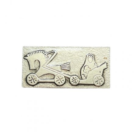 Значок Лошадь в упряжке и матрёшка