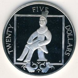 Виргинские острова 25 долларов 1988 год