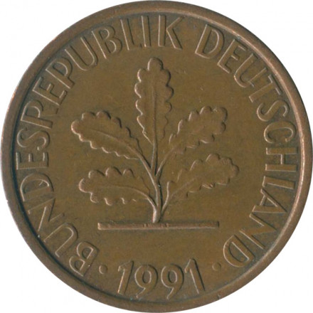 ФРГ 1 пфенниг 1991 год (J)