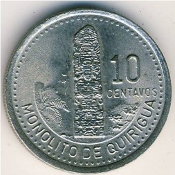Монета Гватемала 10 сентаво 1995 год