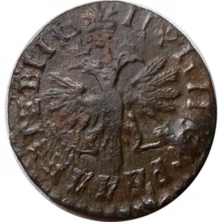 Денга 1713 год Пётр I (1699 - 1725) - VF+