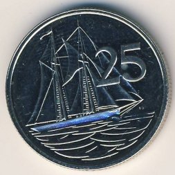 Каймановы острова 25 центов 1973 год