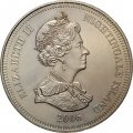 Тристан-да-Кунья (Найтингейл остров) 1 крона 2006 год - 80 лет со дня рождения Королевы Елизаветы II (голова молодой Королевы на реверсе)