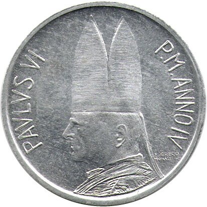 Ватикан 1 лира 1966 год
