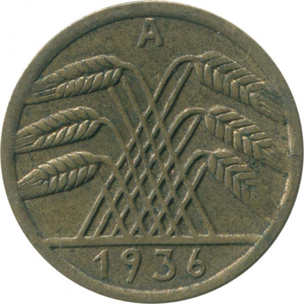 Веймарская республика 5 рейхспфеннигов 1936 год (A)