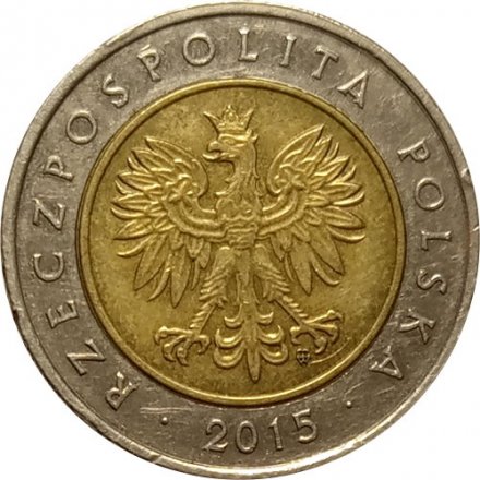 Польша 5 злотых 2015 год